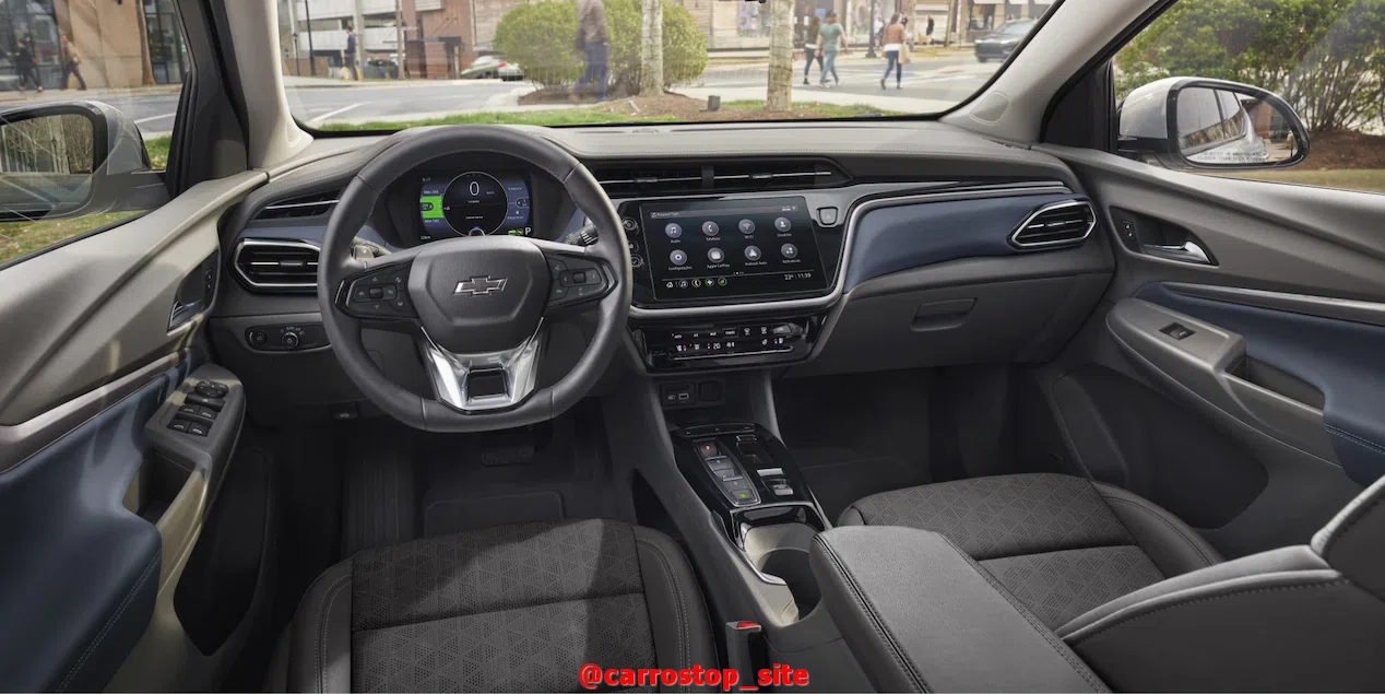 interior-chevrolet-bolt-euv Novo Chevrolet Bolt EUV 2024 - Preço, Ficha Técnica e Fotos